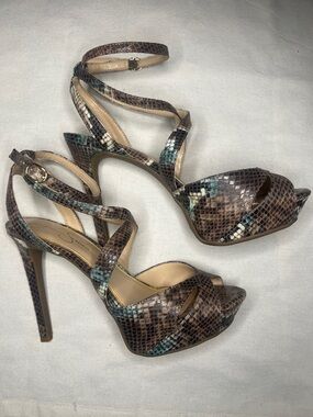 JESSICA SIMPSON Stylish Brown Snakeskin Women's Heels